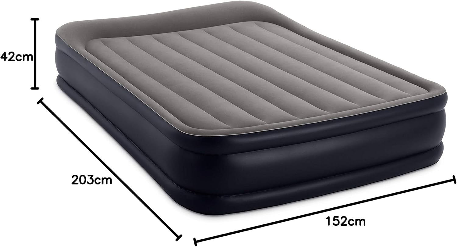 Queen Inflatable Air Bed Built-In Pump Pillow Rest Raised Mattress