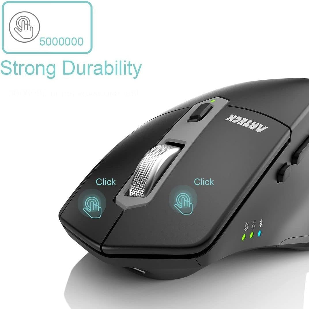 Multi Device Wireless Mouse Silent Ergonomic Rechargeable Bluetooth USB-C