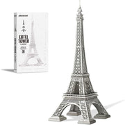 3D Metal Puzzle Eiffel Tower Model Kit, 96 pcs, Stainless Steel, Display