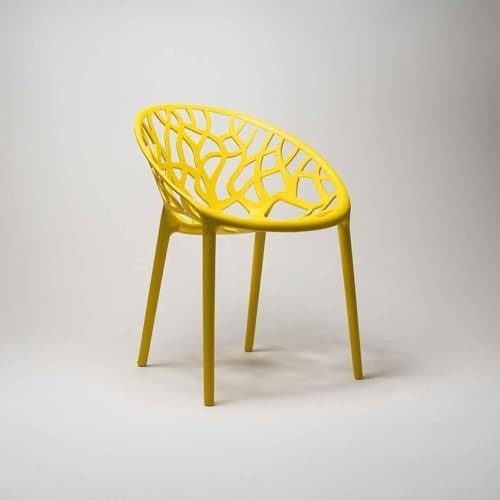 Set of 6 Stackable Plastic Dining Chairs Indoor Outdoor Garden Patio