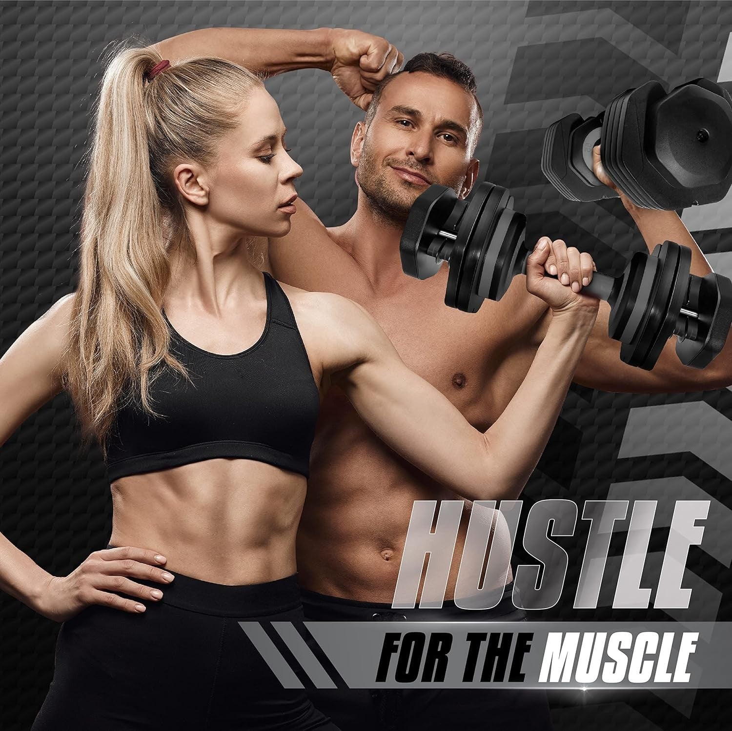 5-in-1 Adjustable Dumbbells Pair 15–55LB One-Second Dial Home Gym