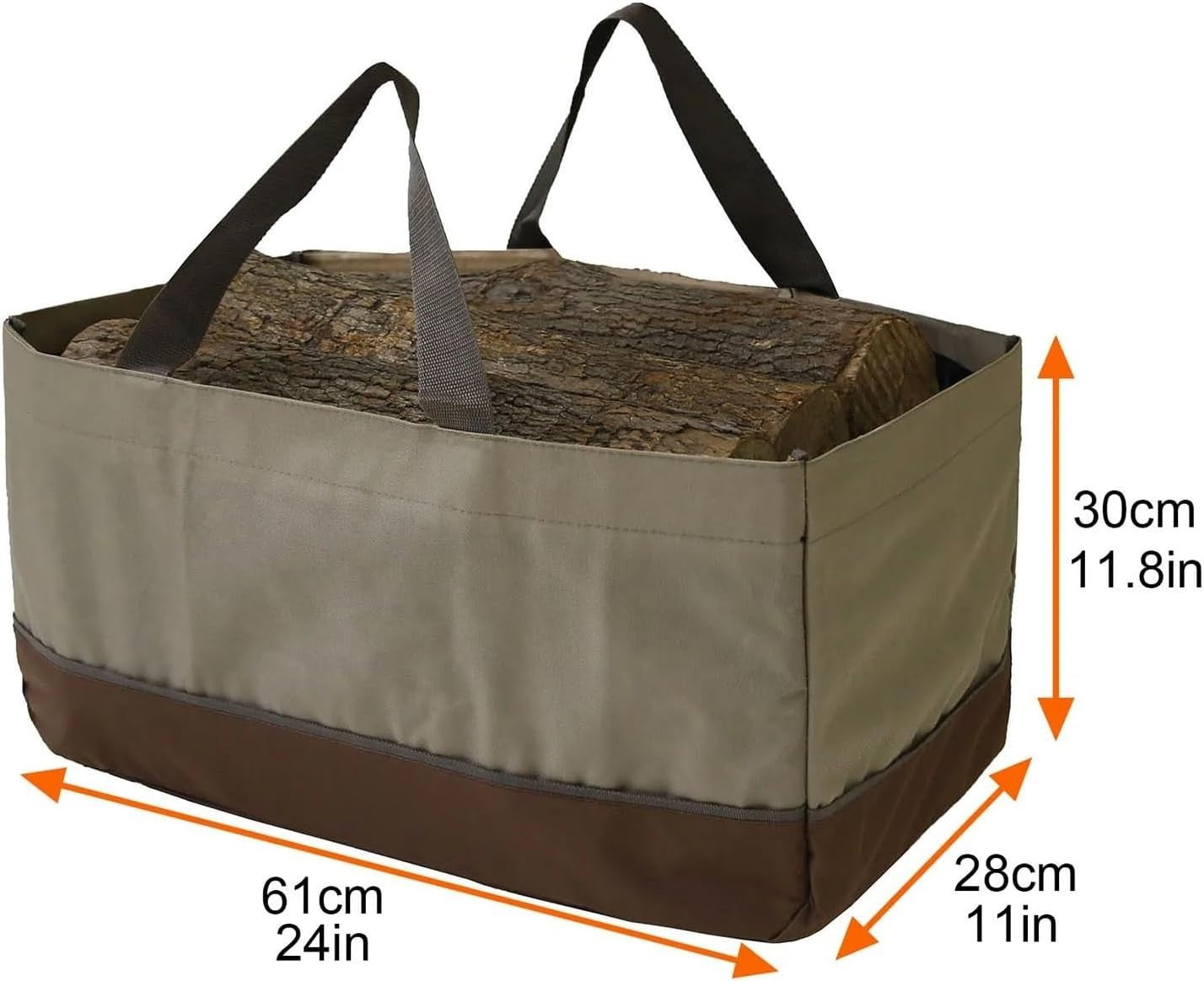 Firewood Carrier Tote Bag Heavy Duty Waxed Canvas Logs Holder 100x10x10mm