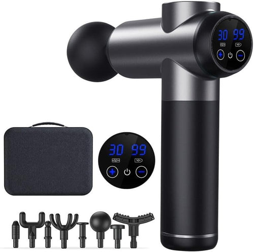 Deep Tissue Massage Gun 99 Speed LCD Percussion Muscle Recovery Kit