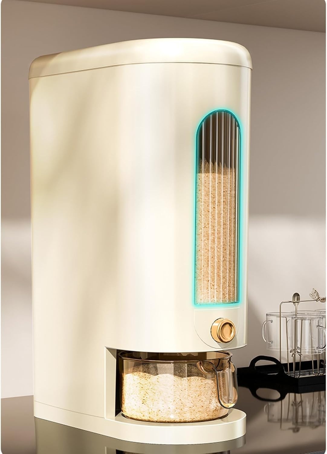 5KG Rice Dispenser Press Storage Container Moisture Proof Grain Bin