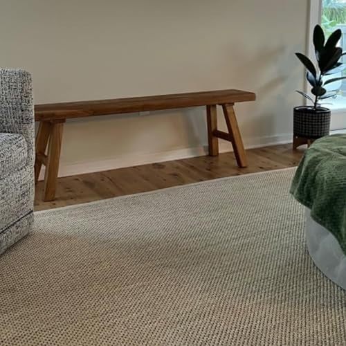 Farmhouse Solid Wood Entryway Bench Rustic Dining or Hallway Seat Armless Design