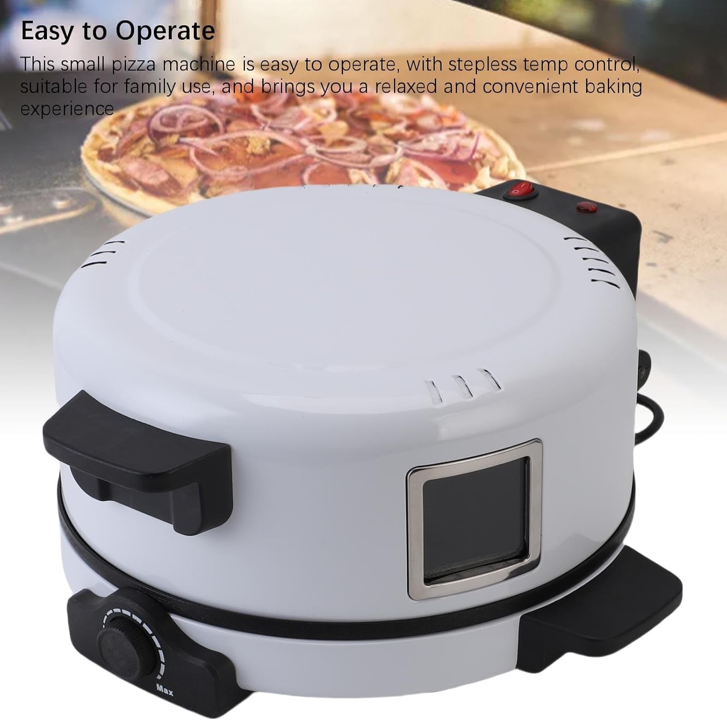 Electric Pizza Oven 2000W | 12" Nonstick Plate 440°C Fast Heat Countertop