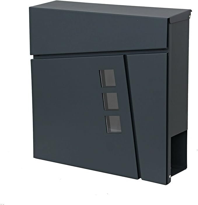 Lockable Wall Mounted Post Box with Flap | Secure Steel Mailbox | Easy Install