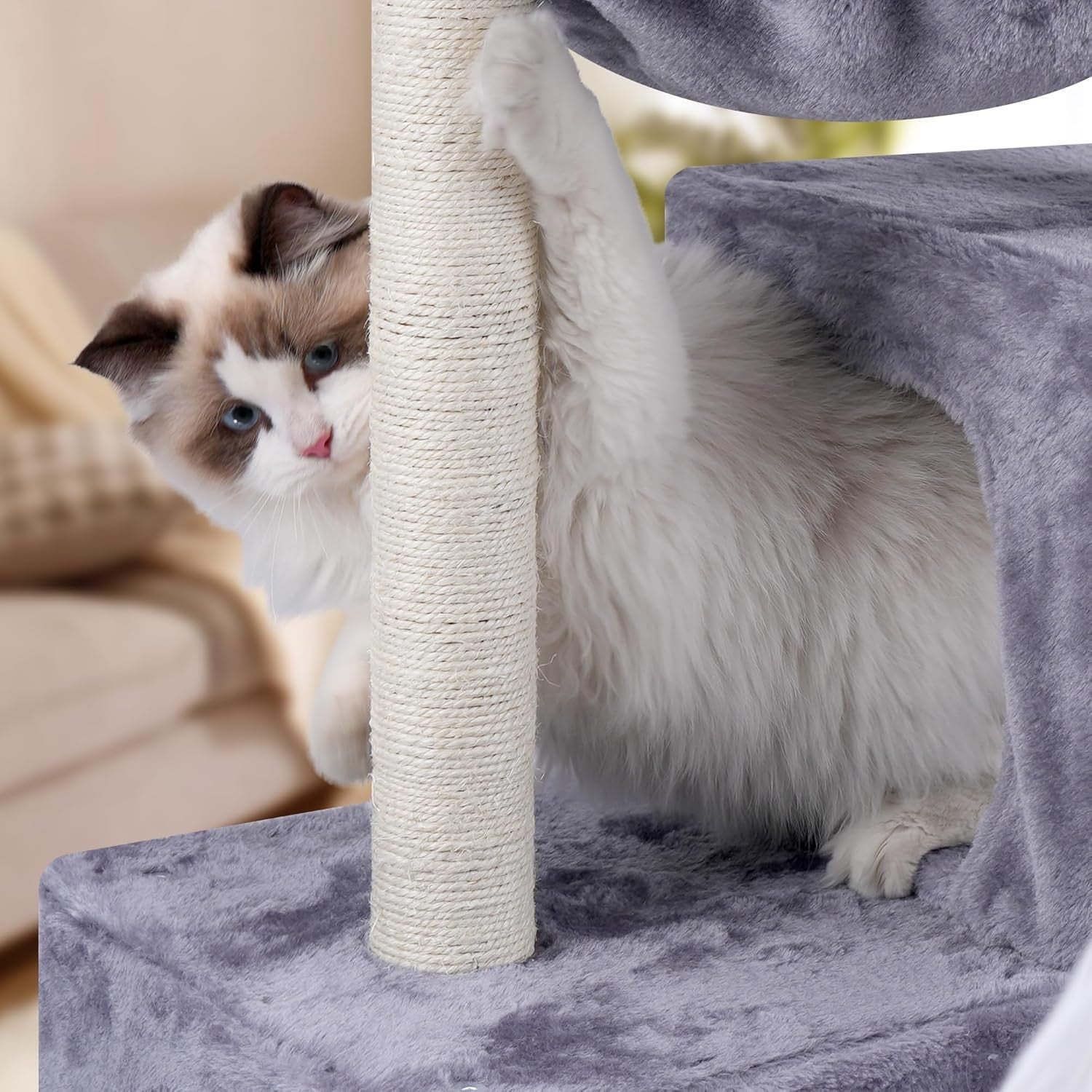 Cat Tree Tower with Condos Hammock Scratching Posts Indoor Cats