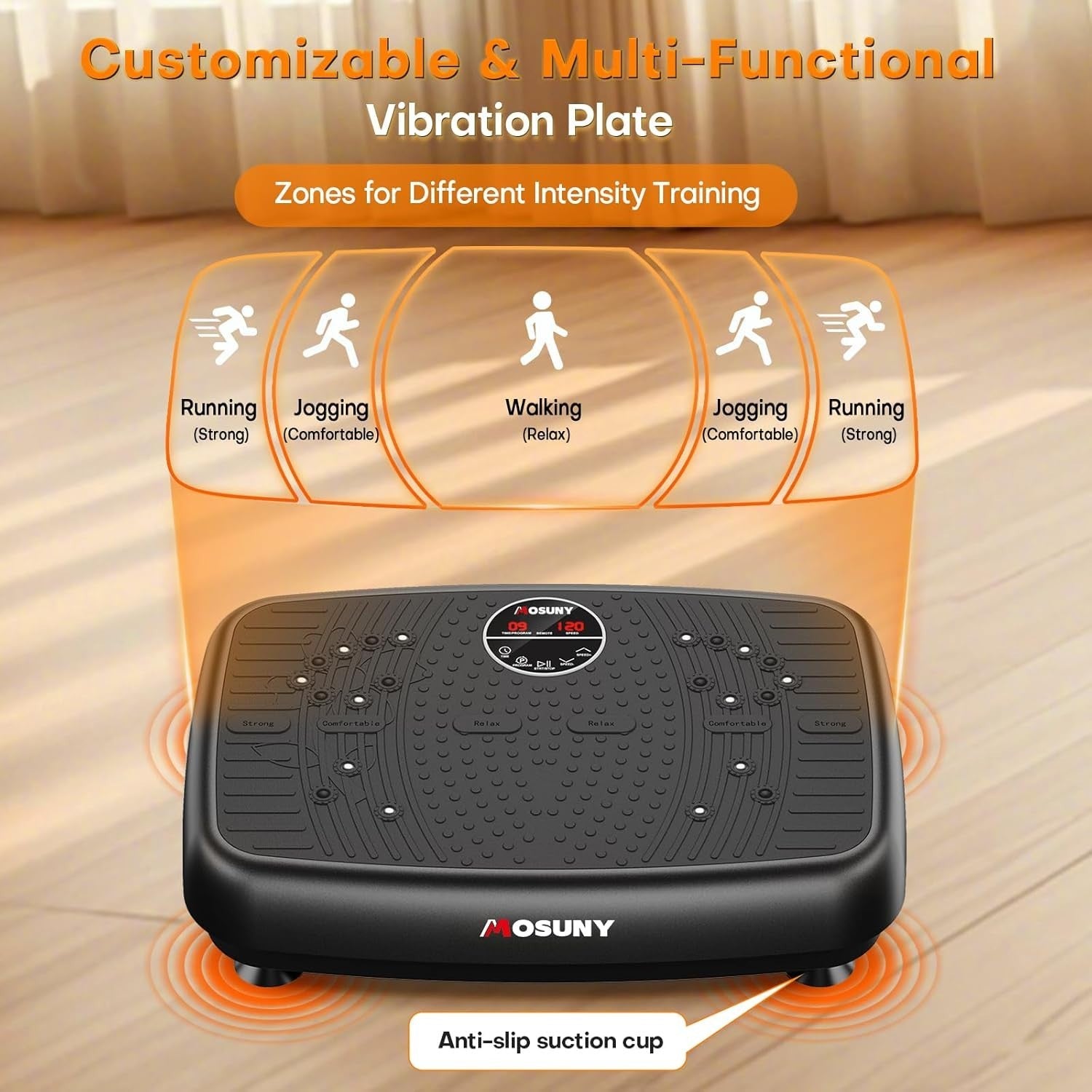 Dual Motor Vibration Plate Exercise Machine 120 Speeds 450LB Home Gym
