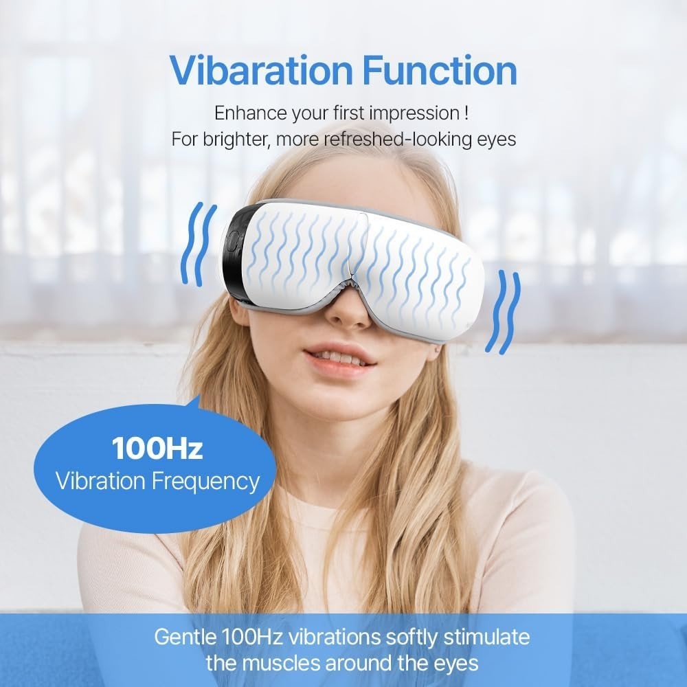 Heated & Cooling Eye Massager Airbag Vibration Bluetooth Sleep Aid