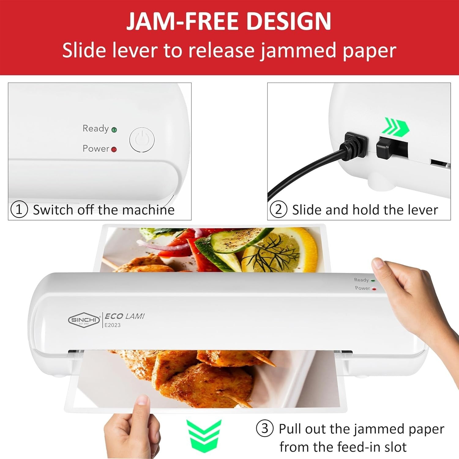 A4 Laminator Machine 75–125 Mic Thermal Fast Seal Jam Release Auto Shut Off
