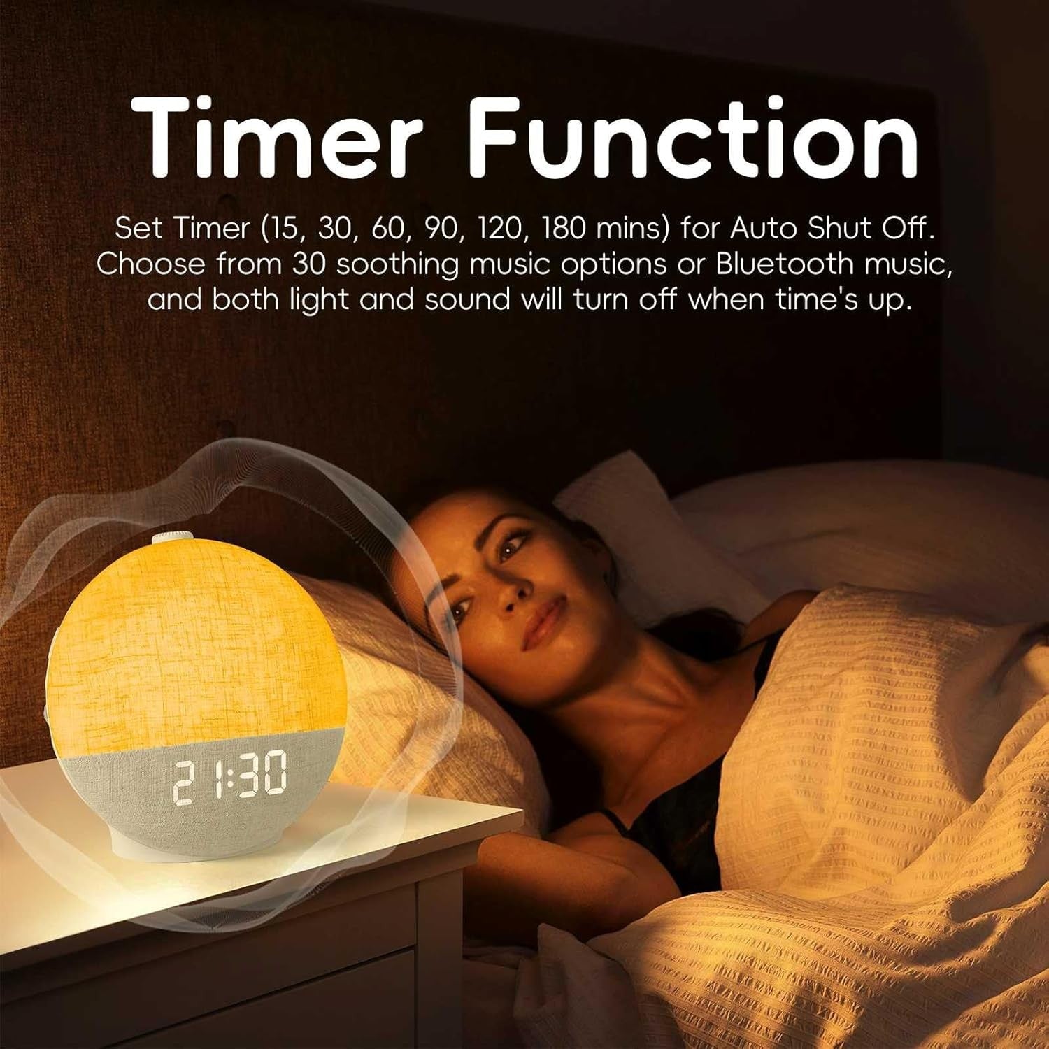 Sunrise Alarm Clock with Sound Machine Wake Up Light Bluetooth Speaker