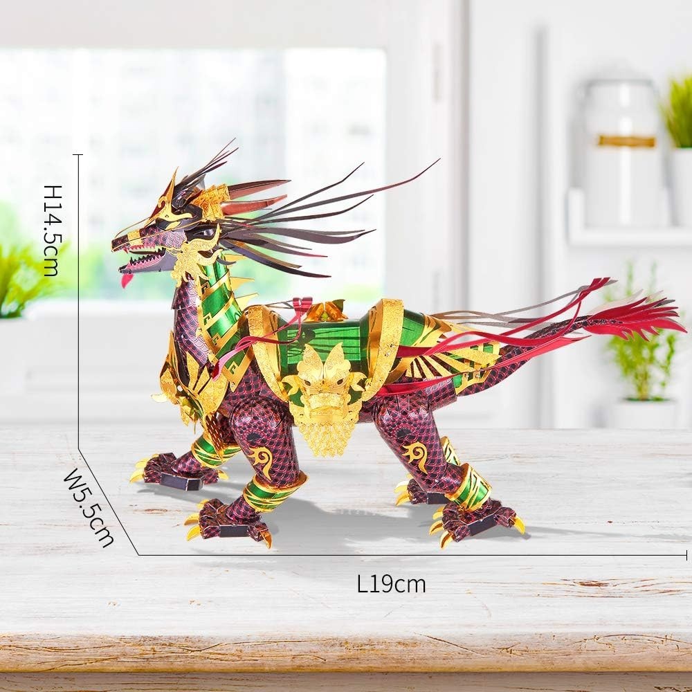 3D Metal Dragon Puzzle Kit Stainless Steel Model – 164pcs DIY Gift Build