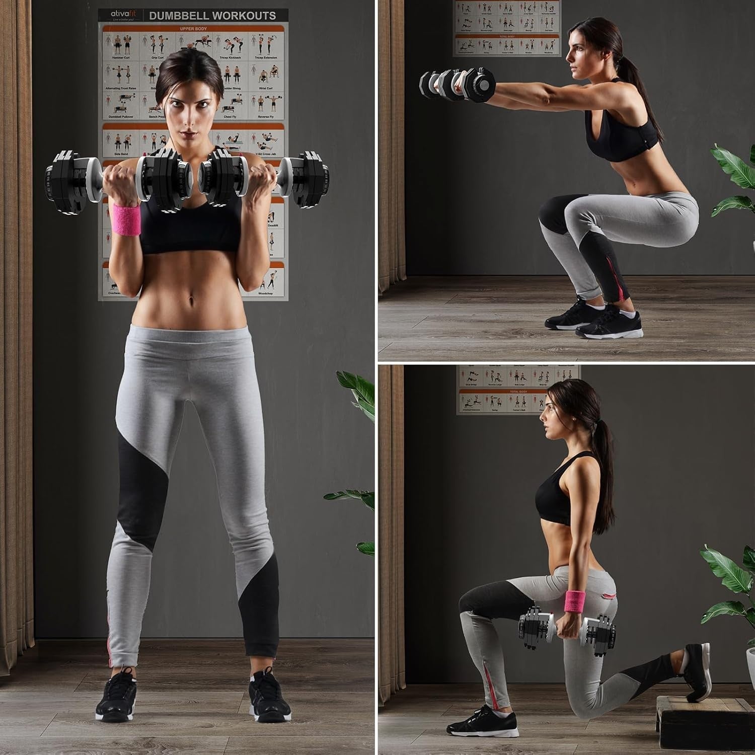 25kg Adjustable Dumbbell 10-in-1 Quick Dial Weights Home Gym Strength Set