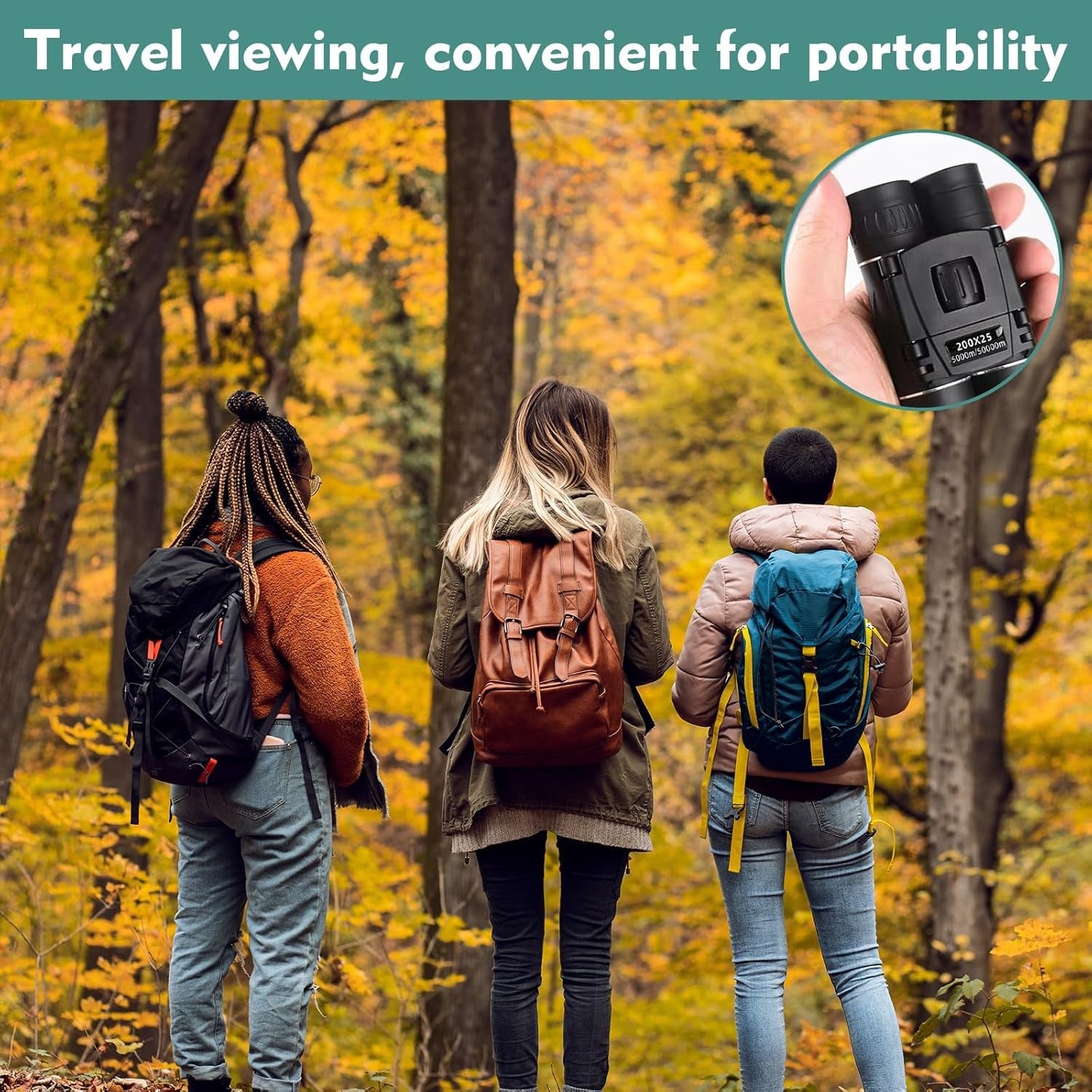 200x25 Compact Mini Binoculars HD Long-Range Travel Birdwatching Sports Optics