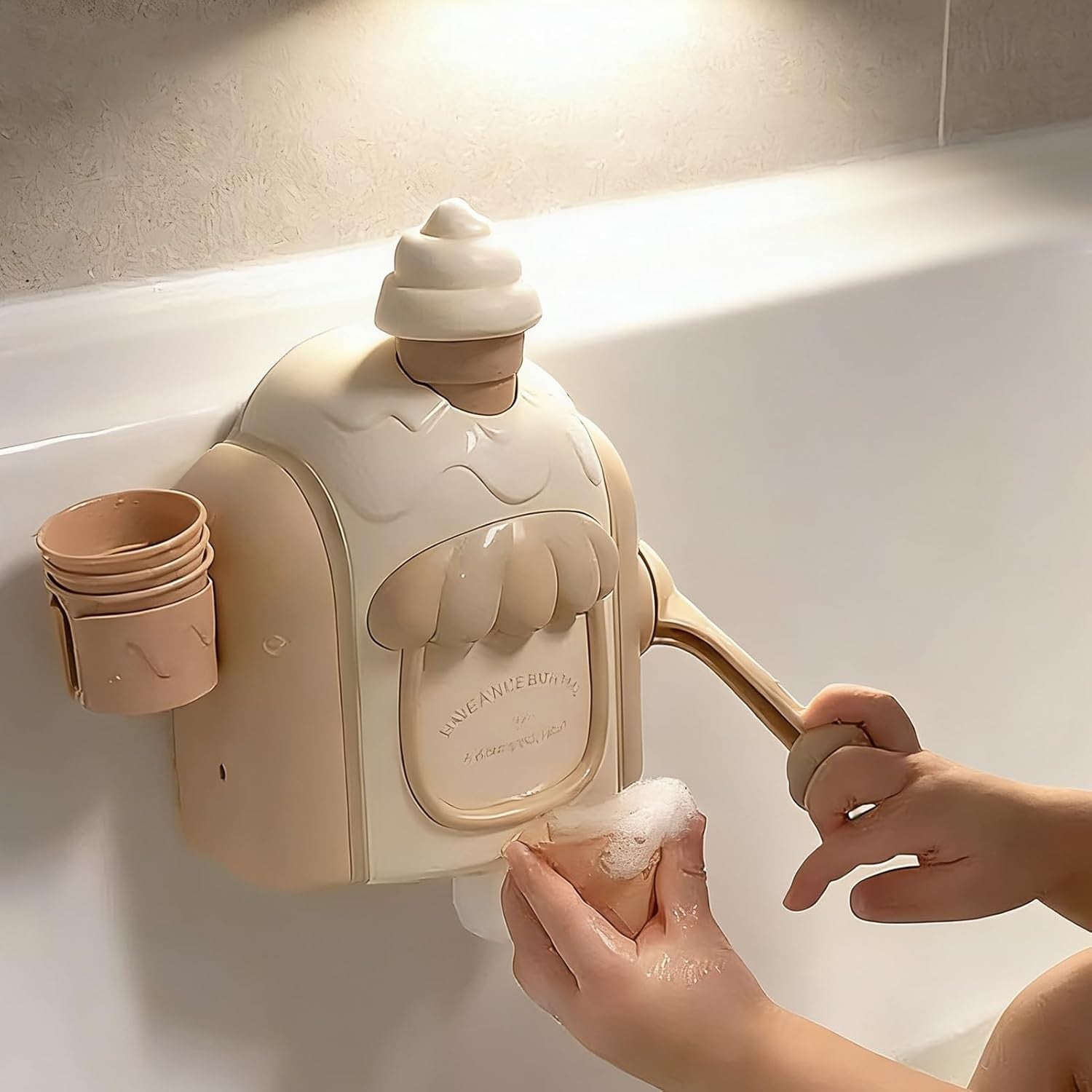 Bath Bubble Ice Cream Maker Foam Bath Toy with Suction Cup