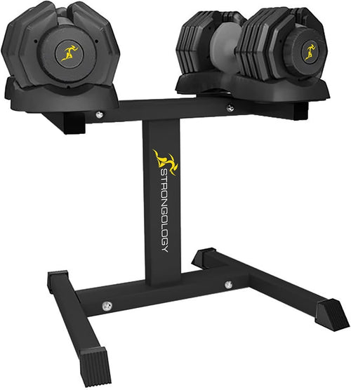 2.5–25KG Adjustable Dumbbell Pair With Steel Floor Stand Home Gym