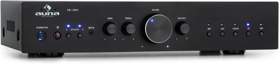 Auna Bluetooth Hi-Fi Amplifier Stereo AV Receiver 2-Channel Power Amp
