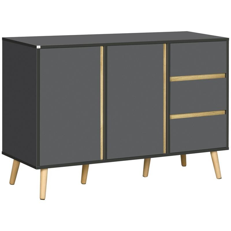 Grey Sideboard Storage Cabinet 3 Drawer 2 Door Cupboard – Hallway Unit