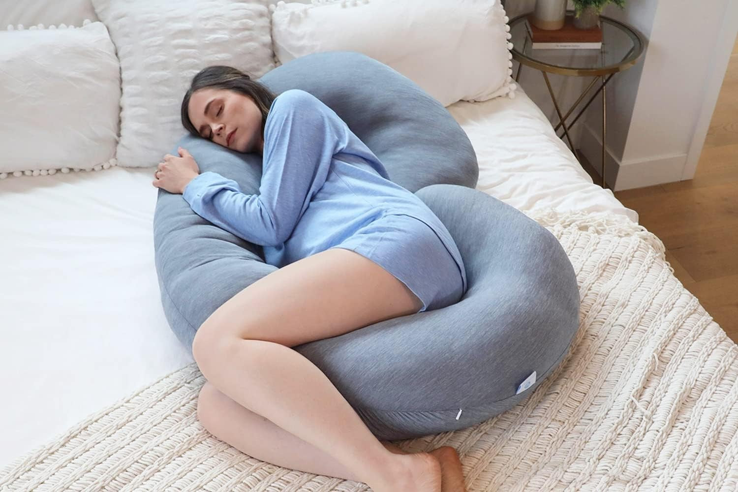 Cooling Pregnancy Pillow C Shape Full Body Maternity Support Sleeping Pillow