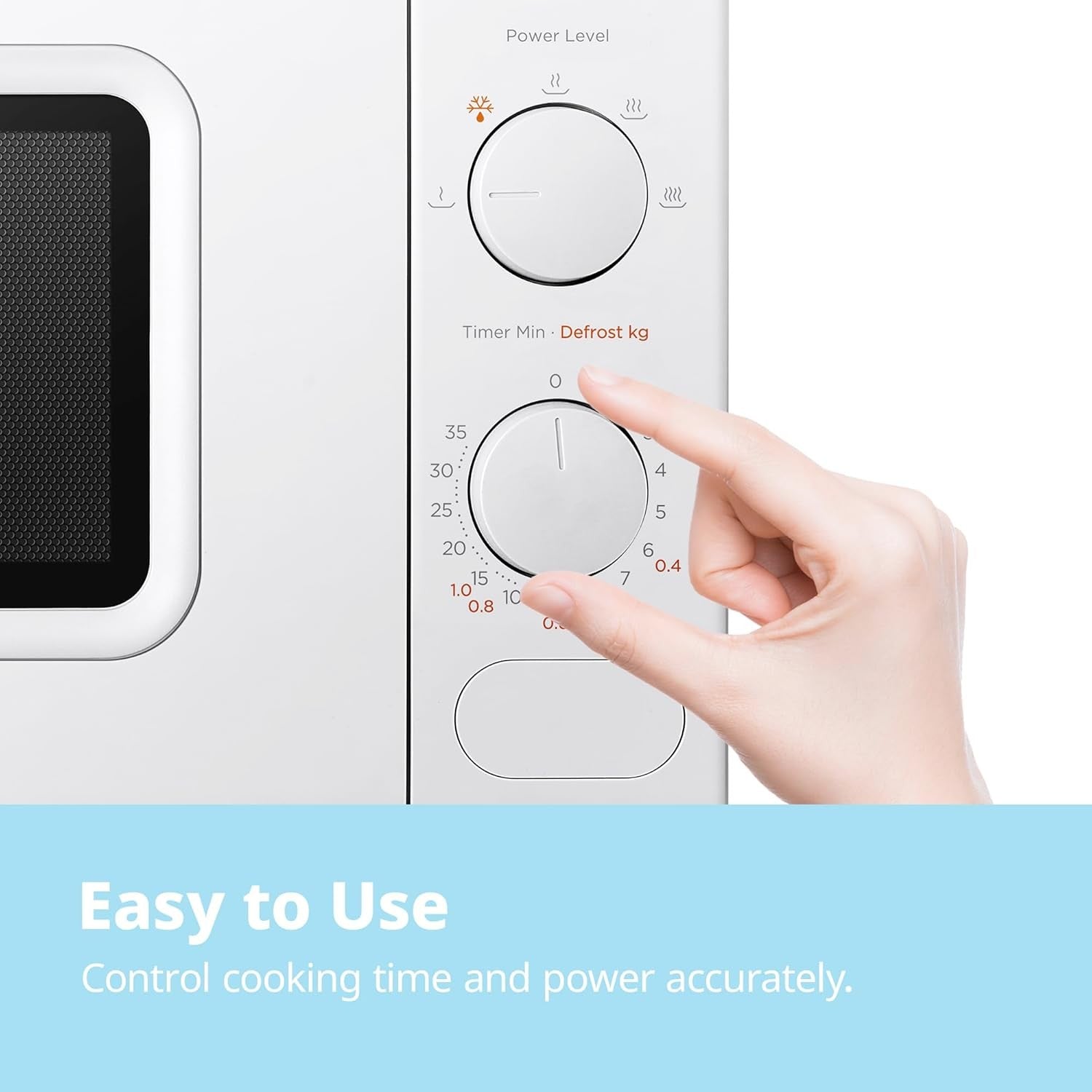 20L Compact Microwave 700W 5 Power Levels Quick Defrost White