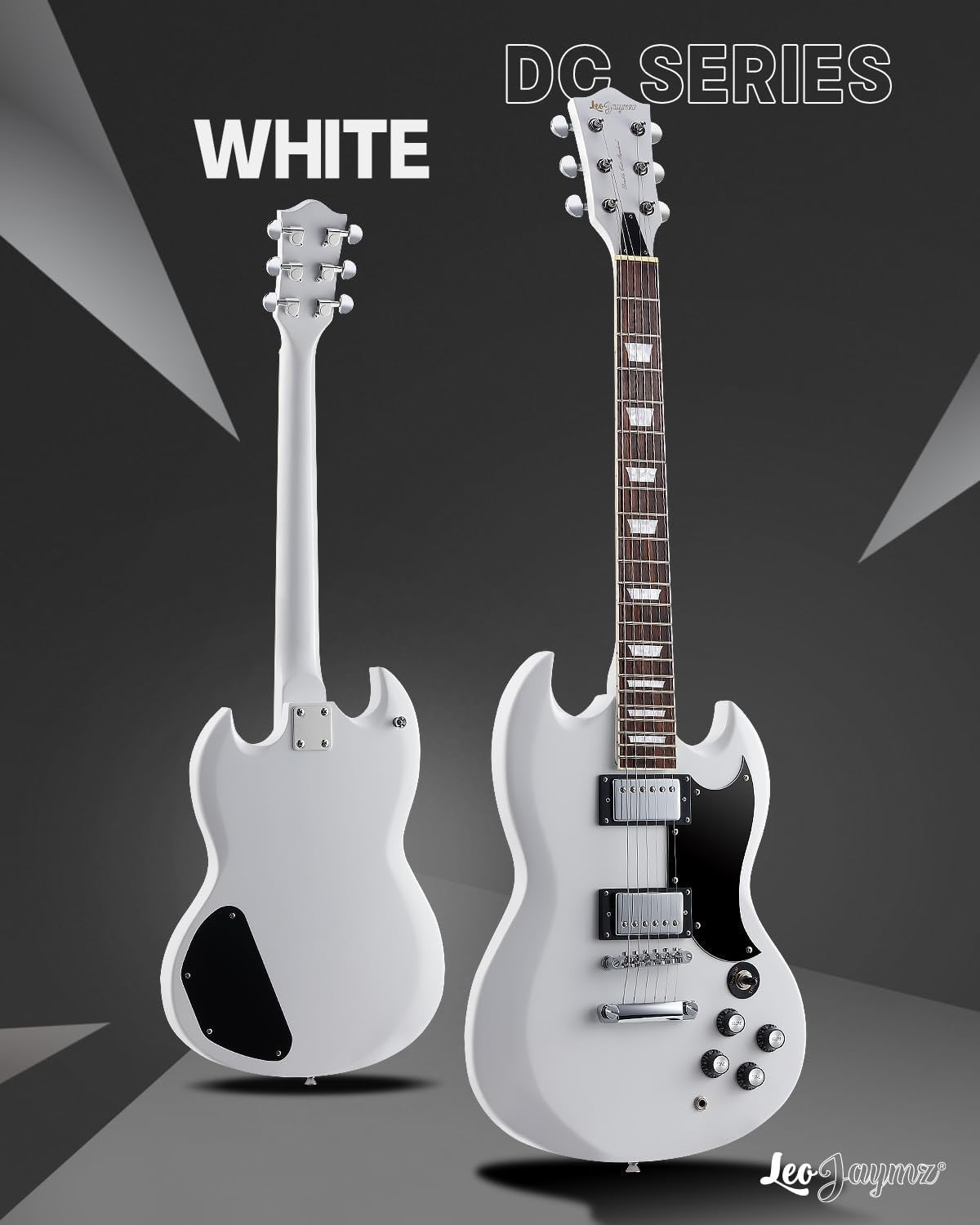 39in Solid Body Electric Guitar Poplar Maple Neck White