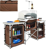 Folding Camping Kitchen Table Outdoor BBQ Cook Station Storage Bag