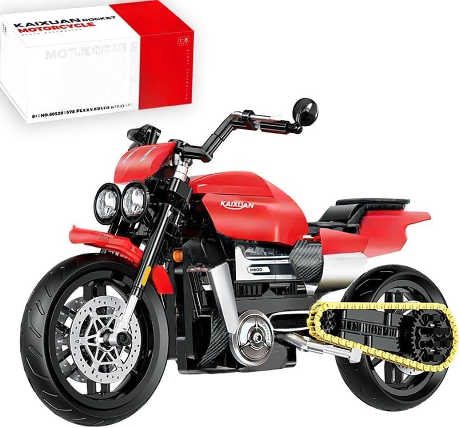 Realistic Motorcycle Building Kit, 578 PCS, Perfect for Kids & Adults