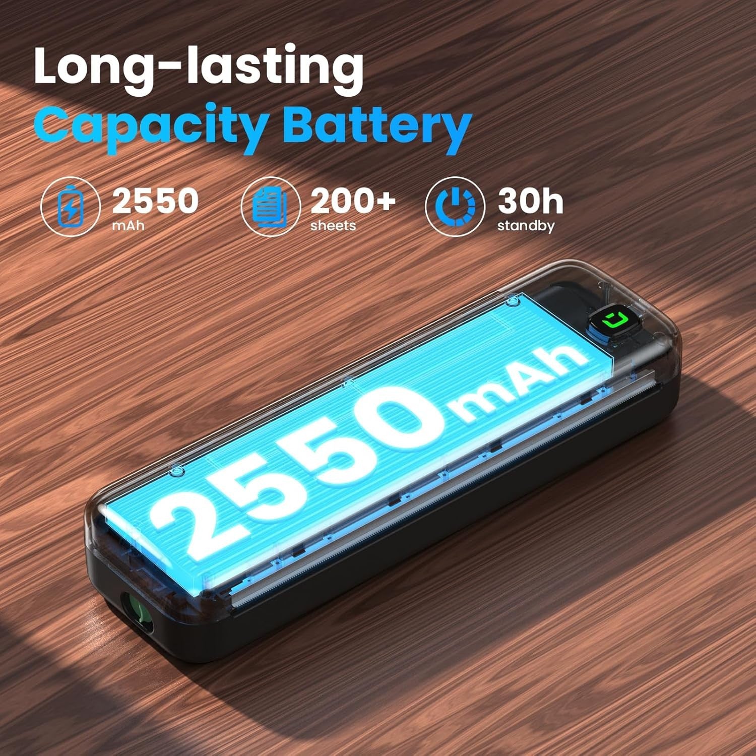 A4 Portable Thermal Printer Bluetooth Inkless Black