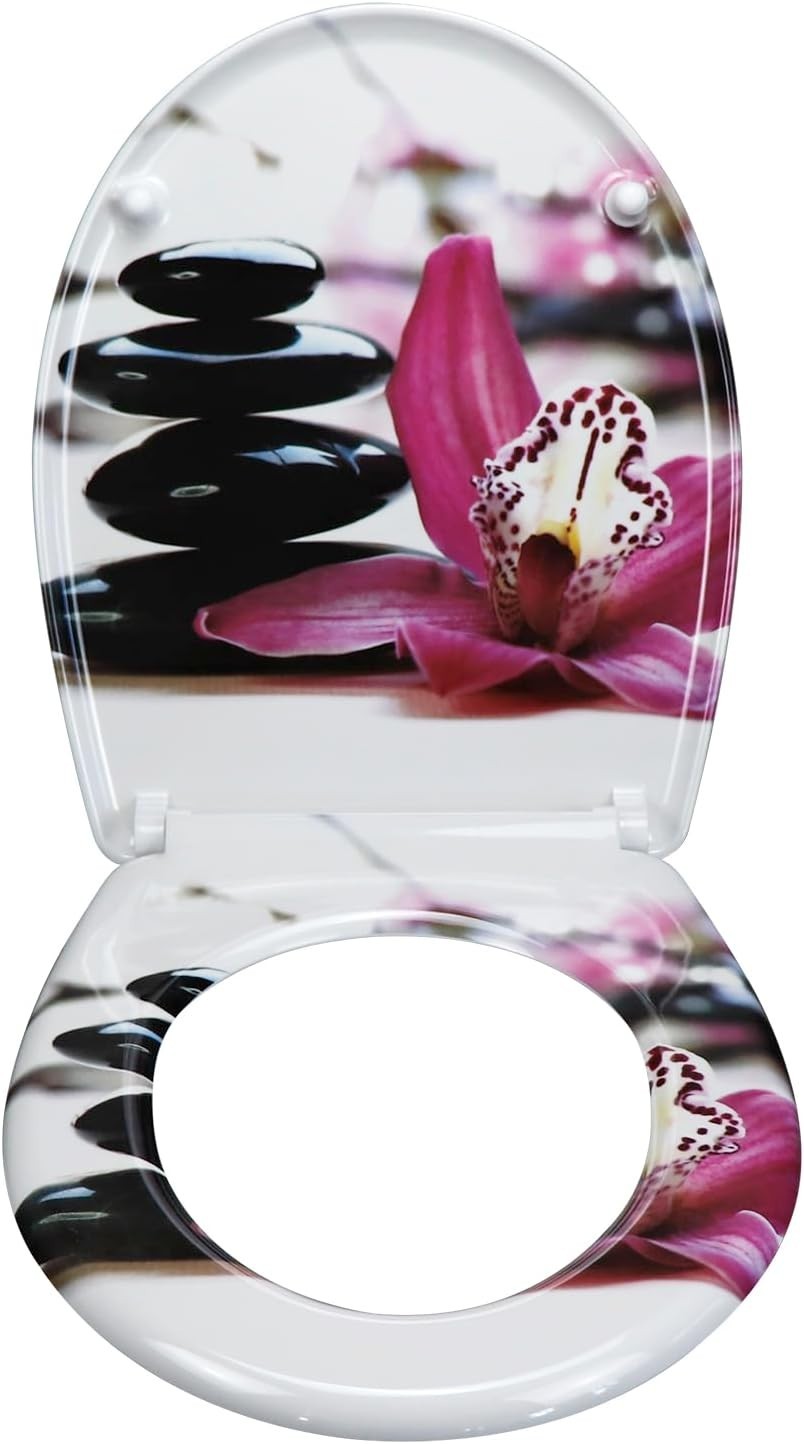 Soft Close Toilet Seat Quick Release Top Fixing Colourful Patterns 45x37