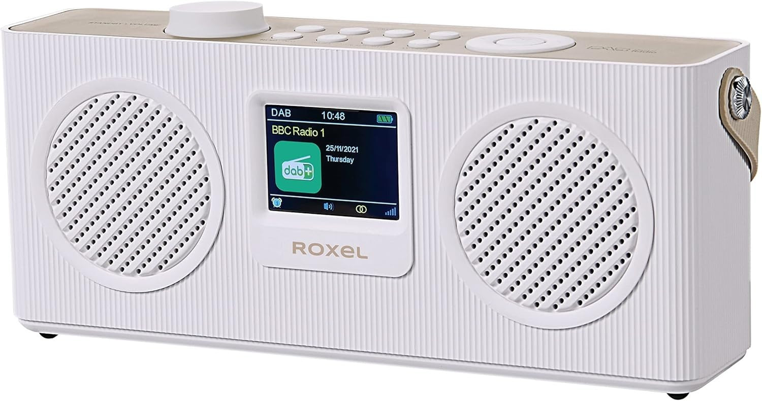 DAB+ FM Digital Radio Bluetooth USB TF Card Alarm Clock Portable White/Cappuccin