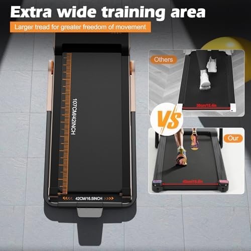 2-in-1 Folding Walking Pad Treadmill 12km/h 2.5HP Wide Belt Quiet Home Office