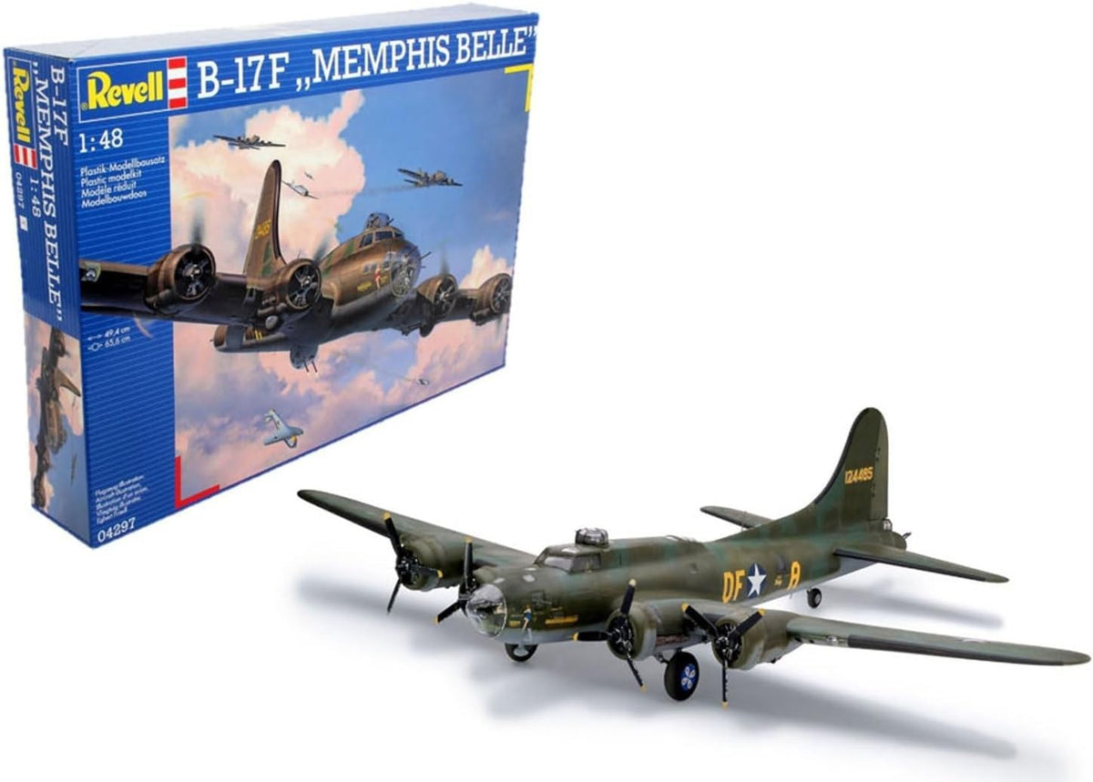 B-17F Memphis Belle 1:48 Scale WWII Bomber Model Kit - Unbuilt, Detailed
