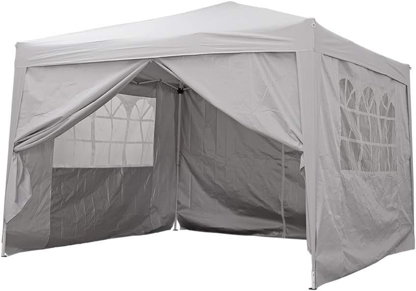 3x3M Waterproof Pop Up Gazebo With Sides Outdoor Garden Party Tent Marquee