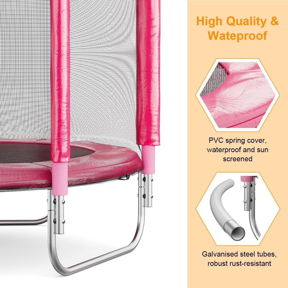 5FT Kids Trampoline Safety Enclosure Net Indoor Outdoor Jumping Mat