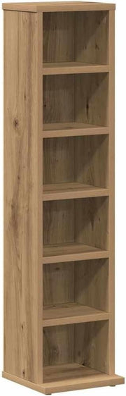 CD DVD Storage Cabinet Oak Media Tower Shelf Organizer Space Saving