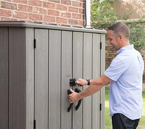 Vertical Garden Storage Shed 53 Cu Ft Waterproof Outdoor Tool Box Brown