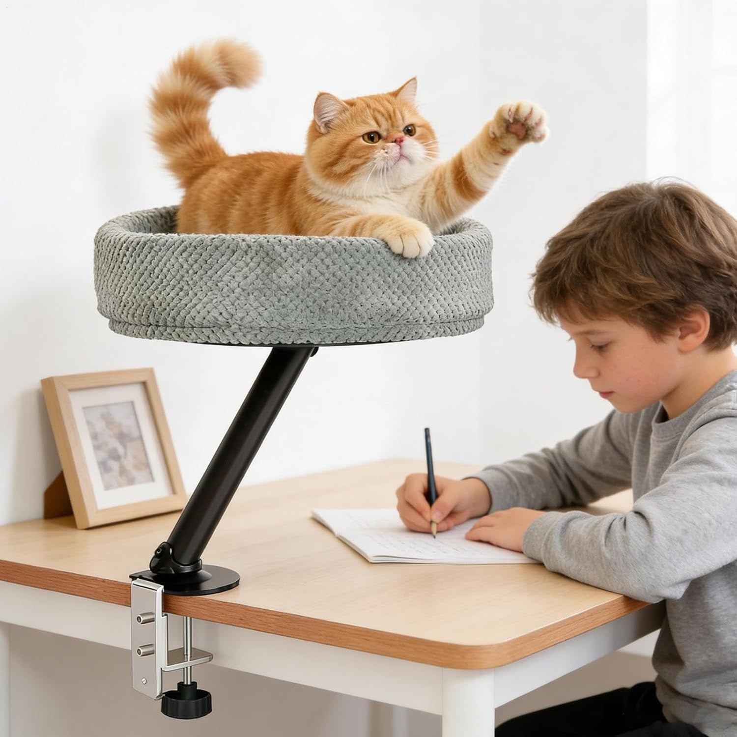 Cat Desk Tunnel Bed Portable Mountable Kitty Nest Home Office