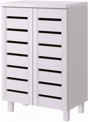 2 Door Shoe Storage Cabinet Slim Organizer 60x33x87 cm White