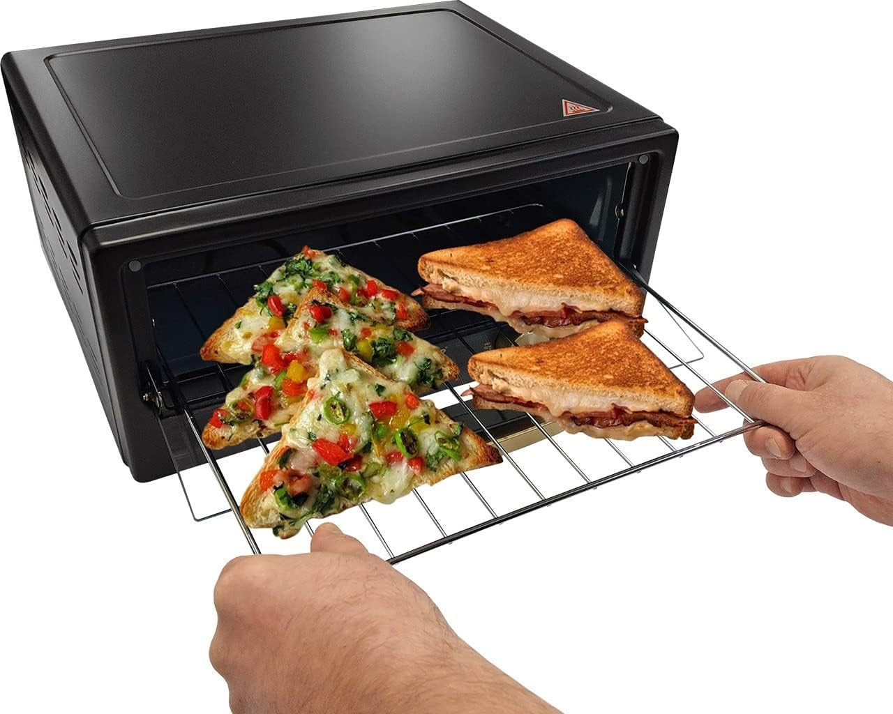 12" Electric Mini Oven 1800W Pizza Maker Toaster Grill Baking Tray Black