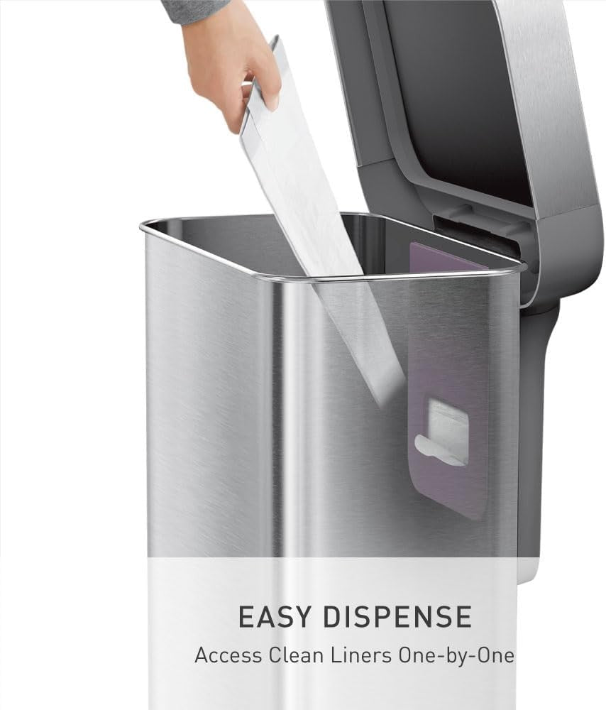 45L Stainless Steel Kitchen Pedal Bin Soft Close Fingerprint Proof