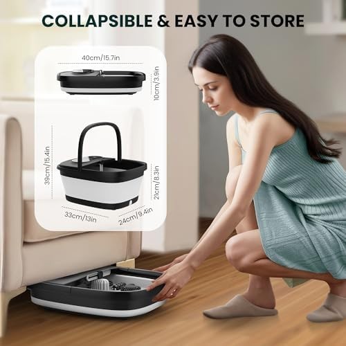 Shiatsu Foot Spa Massager with Heat, Bubbles & Rollers, Deep Soothing Therapy