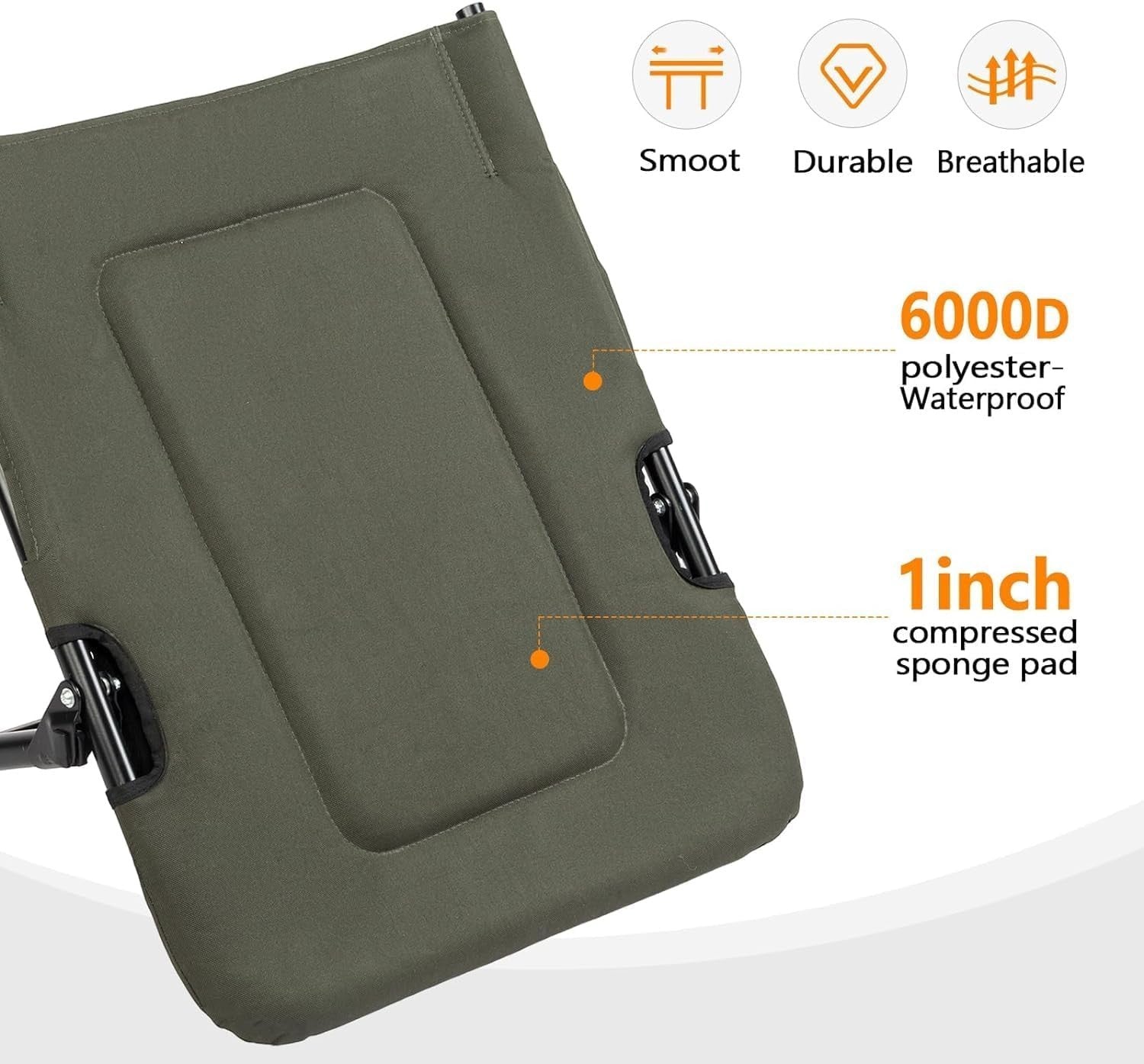Reclining Fishing Camping Chair w/ Footrest, Padded, Foldable, 160kg Max