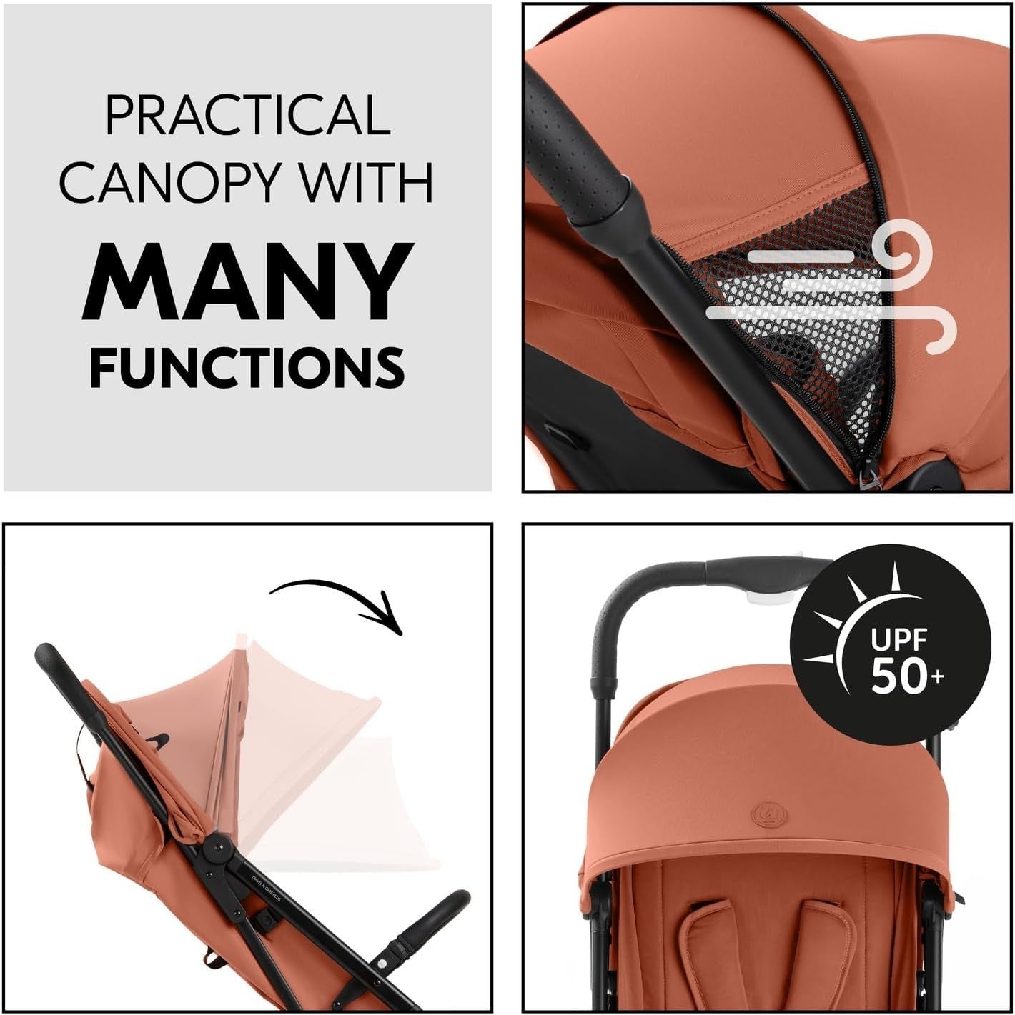 Lightweight Travel Pushchair One Hand Fold Reclining 22kg UPF50+