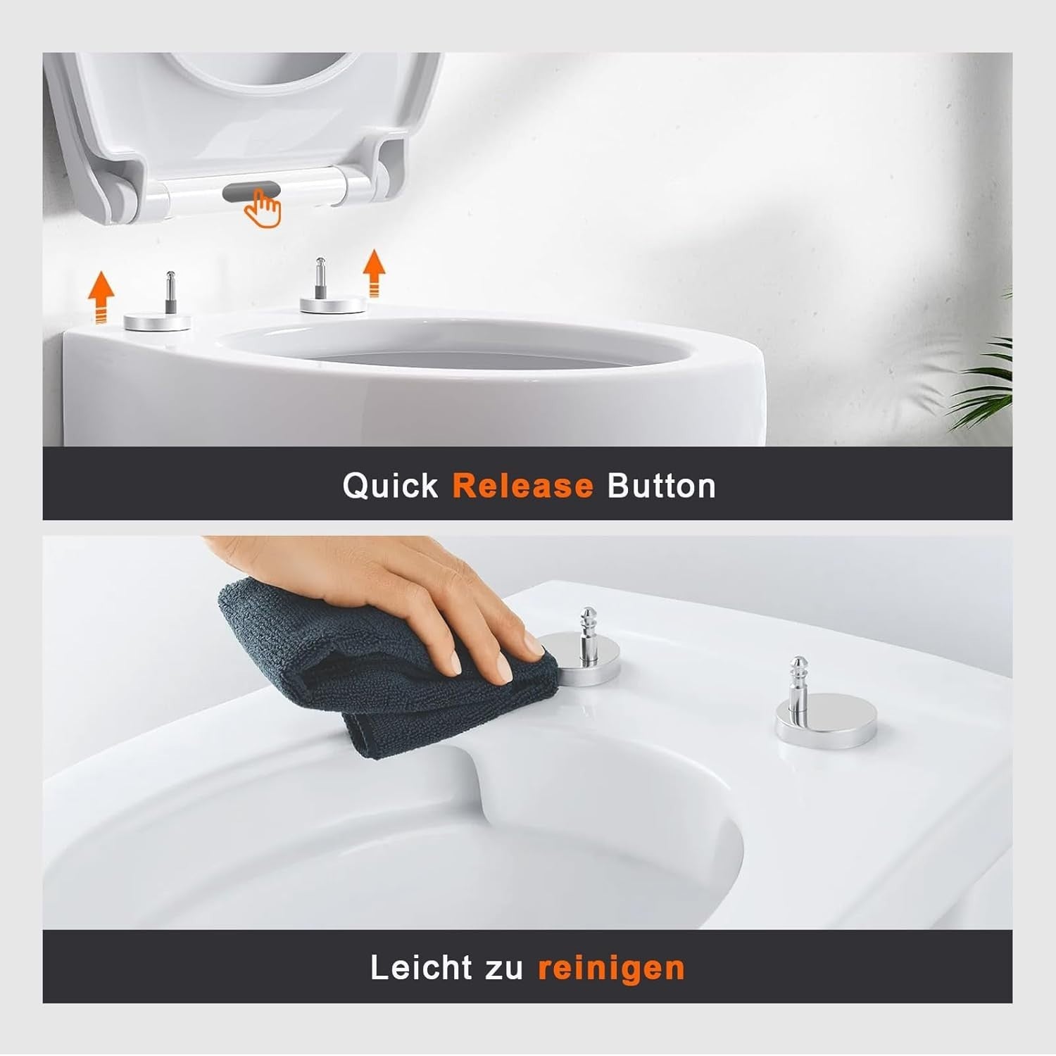 Soft Close Toilet Seat Oval White Quick Release Adjustable Hinge Non-Slip 150kg