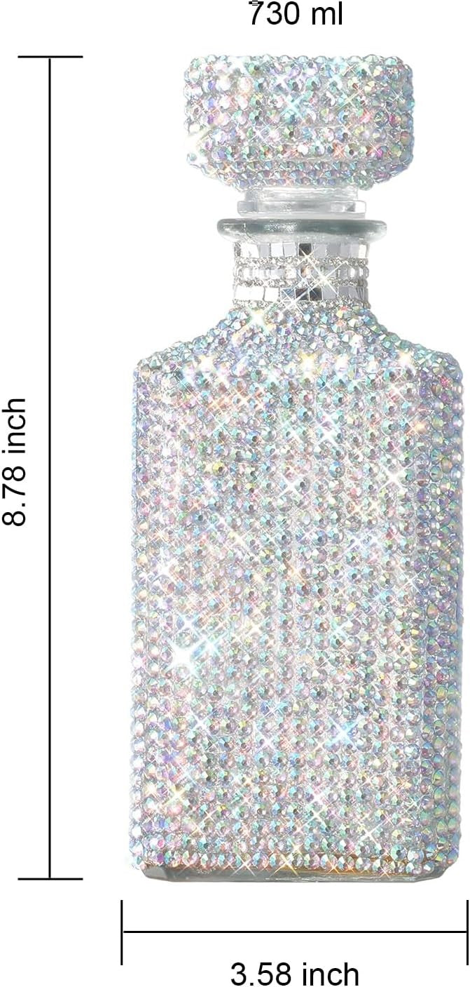 Diamond Rhinestone Whiskey Decanter 730ml Luxury Bling Crystal Spirits Bottle