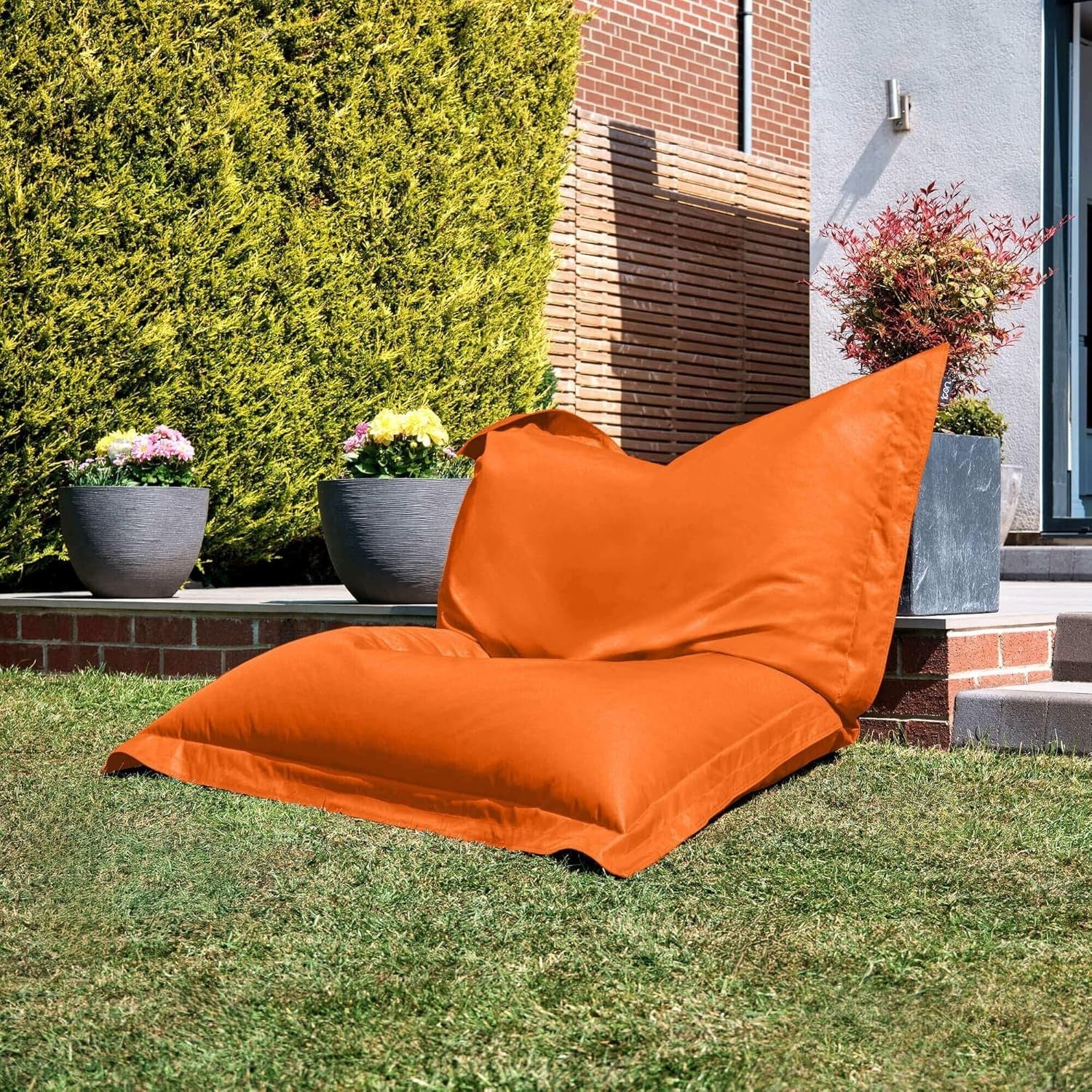 XXL Orange Outdoor Bean Bag Chair 180x140cm Waterproof Garden Floor Seat