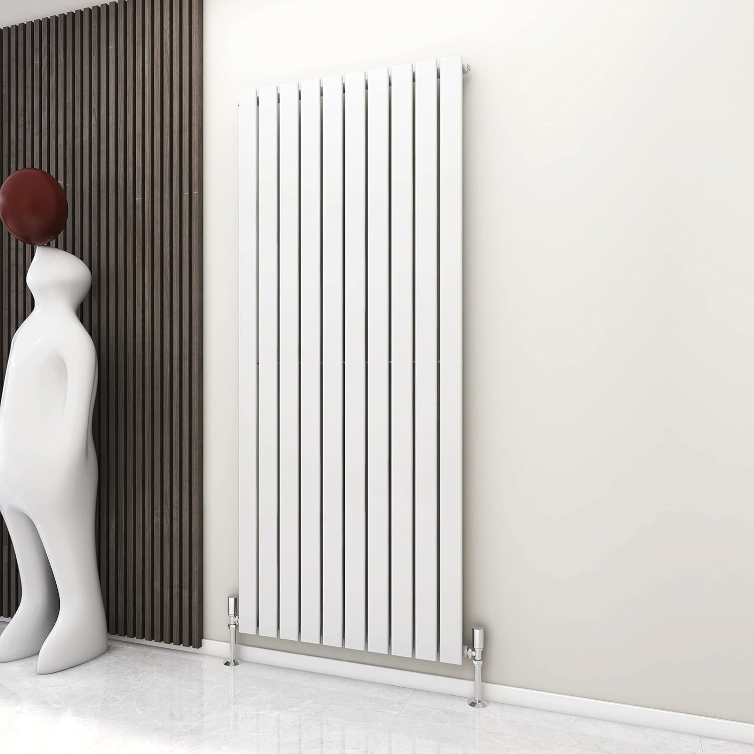 Modern Flat Panel Central Heating Radiator 1800x680mm White Single