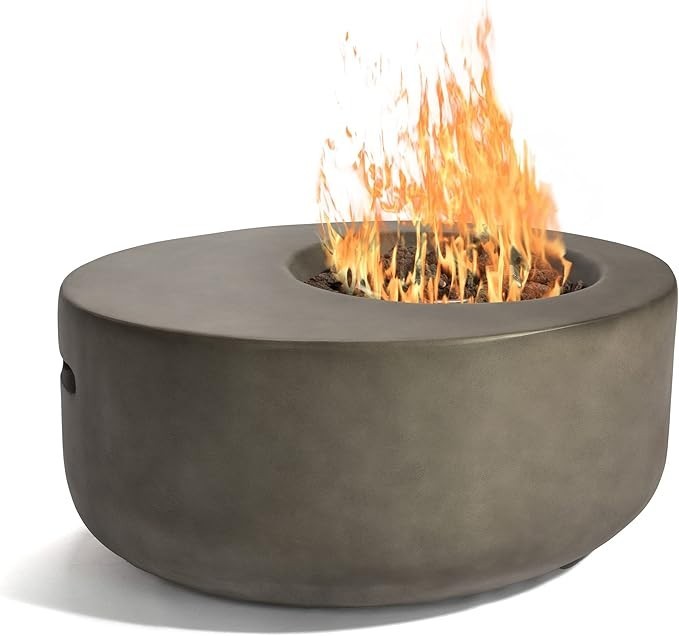 Luxury Gas Fire Pit Table Outdoor Patio Heater Adjustable Flame & Cover