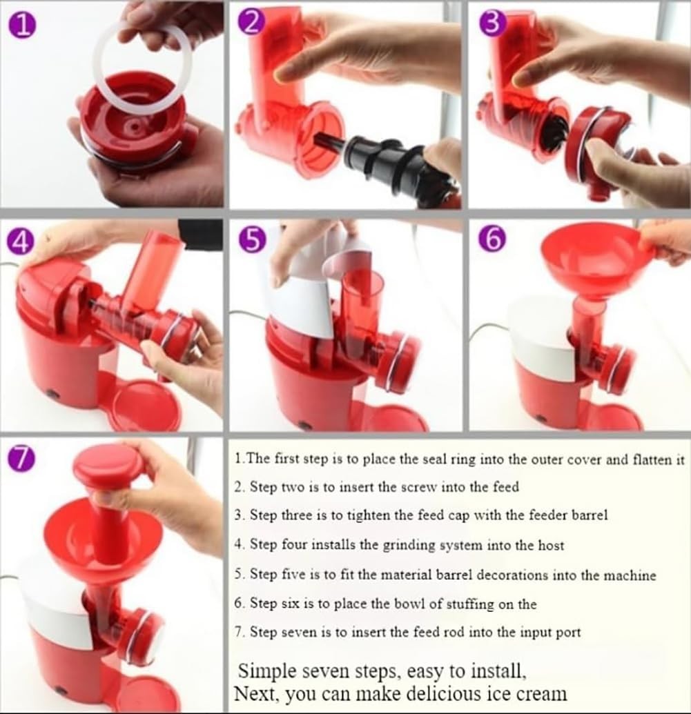 Frozen Dessert Maker Ice Cream Yogurt Sorbet Machine 500ml Manual
